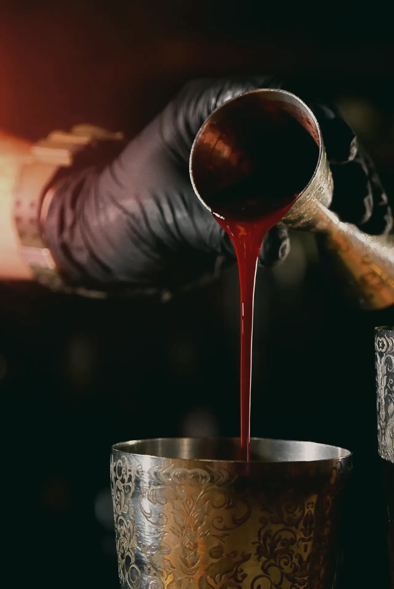 A signature mocktail poured